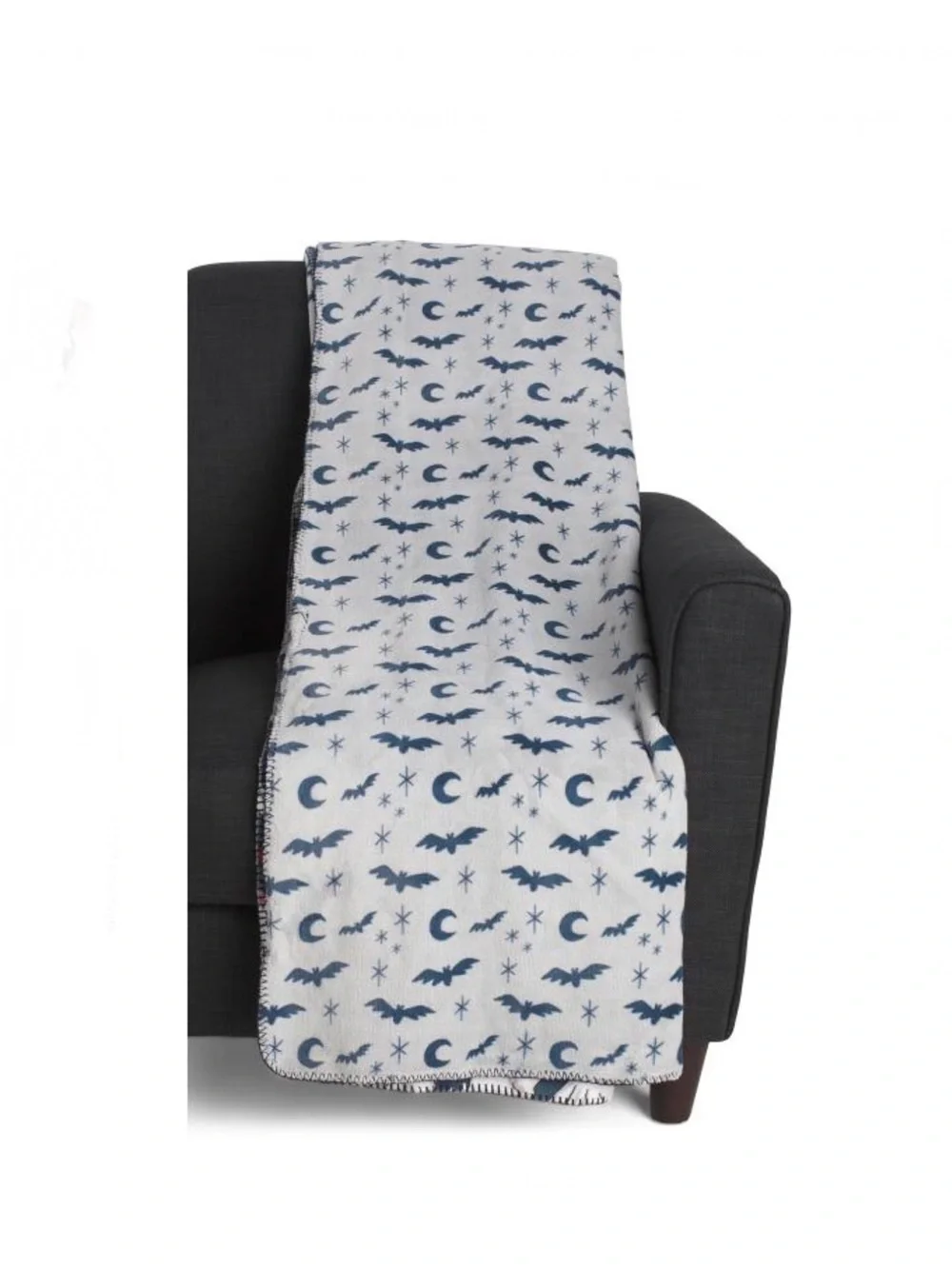 ISAAC MIZRAHI NEW YORK Plush Ghosts & Cocktails Reversible Throw NWTS